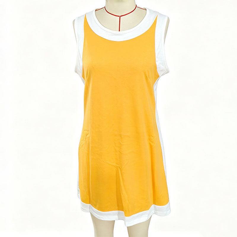 Side-slit tank top and shorts matching set