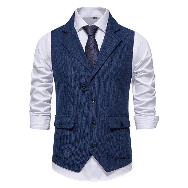 Men's Retro Lapel Vest Short Suit Vest