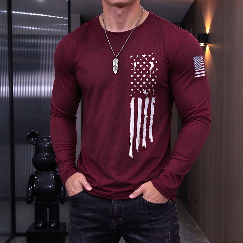Men’s Vintage Graphic Long Sleeve Slim Fit Tee
