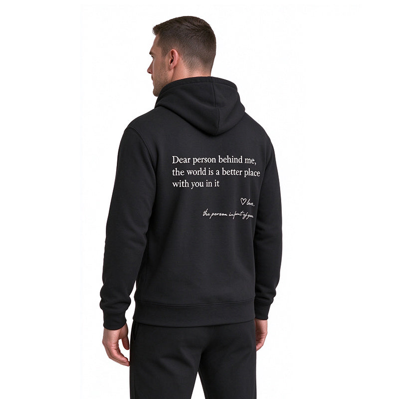 Dual Side Inspirational Print Hooded Sweater