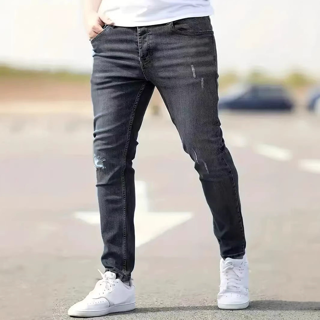 Men's skinny ripped jeans with stretch