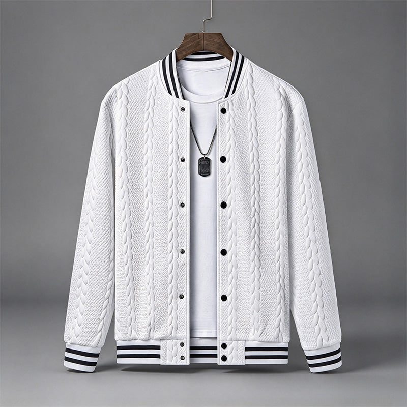 Men's Color-Block Ribbed Long-Sleeve Jacket