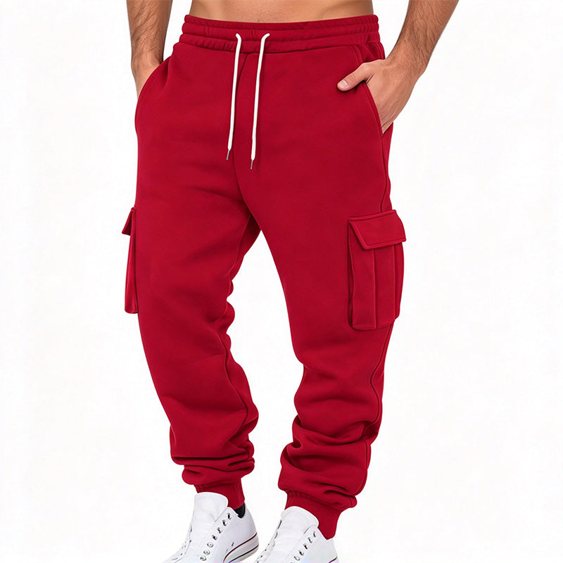 Men's Drawstring Fleece Cargo Pants