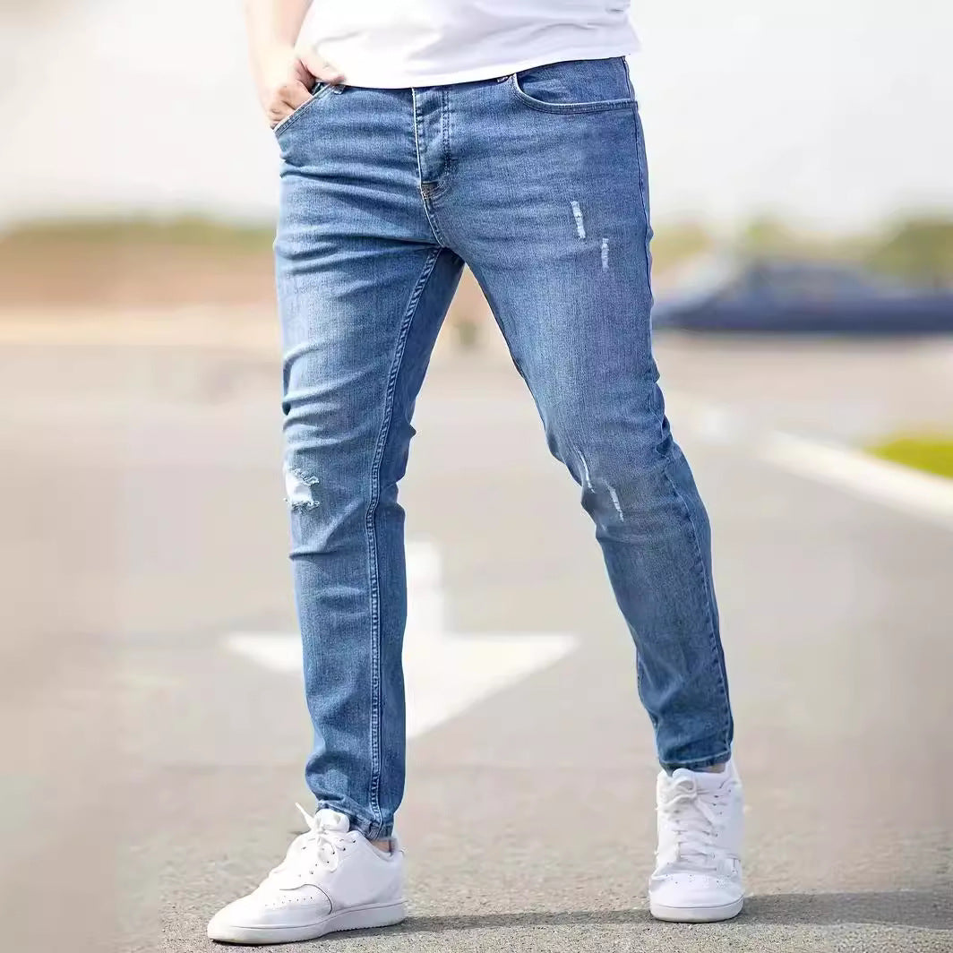 Men's skinny ripped jeans with stretch