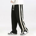 Men Side Stripe Split Hem Wide Leg Track Pants