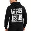 Men's Christian "Jesus Dropped The Charges" Hoodie, Distressed Back Print Faith Sweatshirt,
