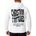 Men's "Christian & Tattooed" Hoodie, John 7:24 Distressed Back Print Faith Sweatshirt