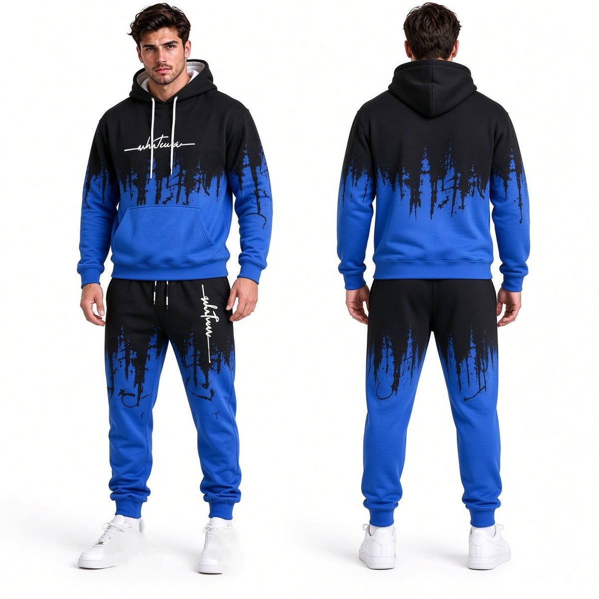 Streetwear Gradient Hoodie And Jogger Set
