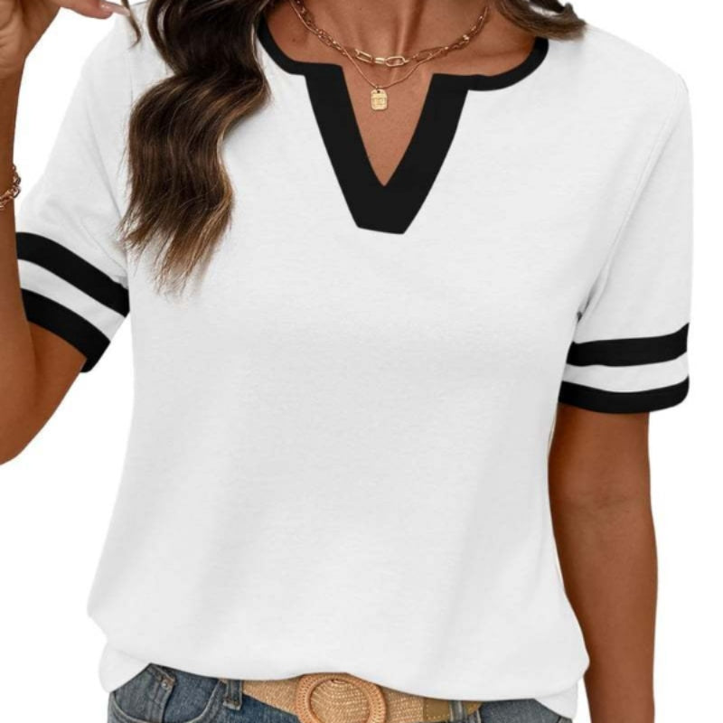 Casual V-neck short-sleeve T-shirt