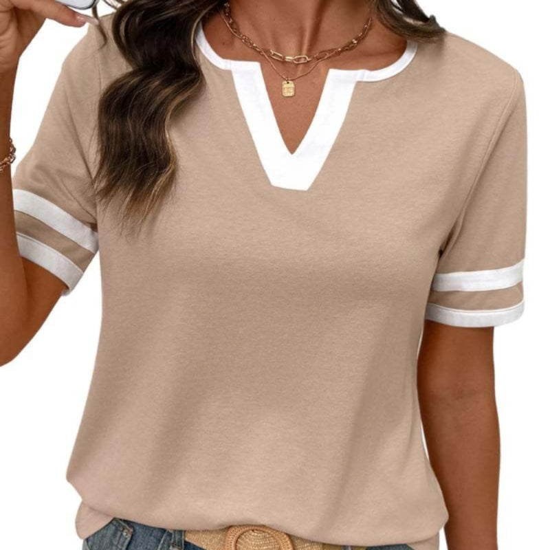 Casual V-neck short-sleeve T-shirt