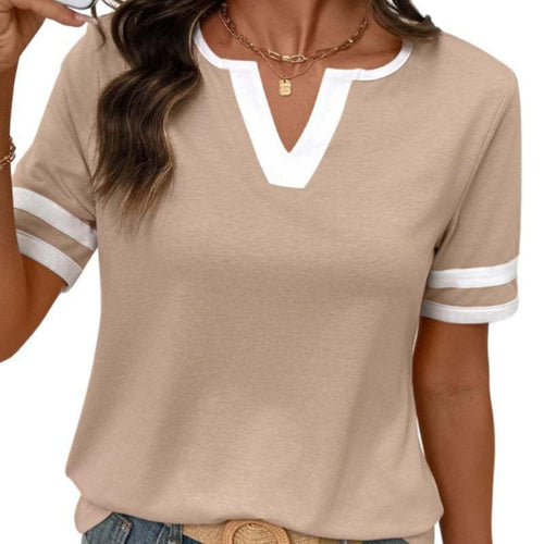 Casual V-neck short-sleeve T-shirt