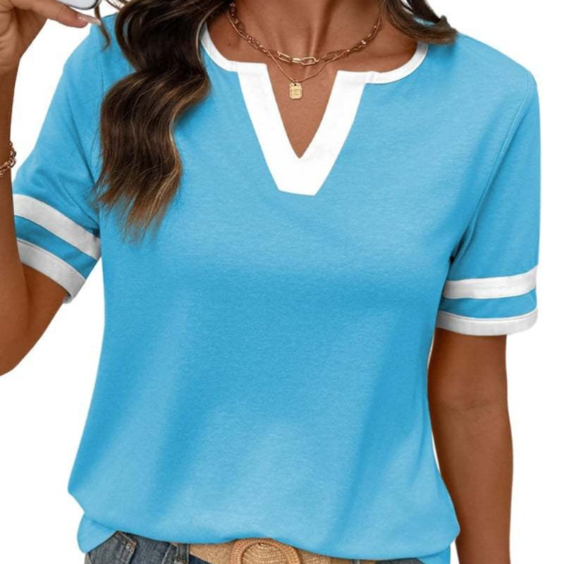 Casual V-neck short-sleeve T-shirt