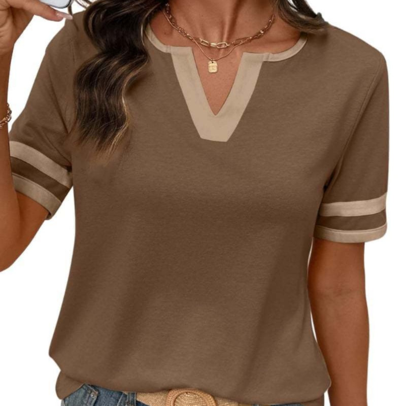 Casual V-neck short-sleeve T-shirt