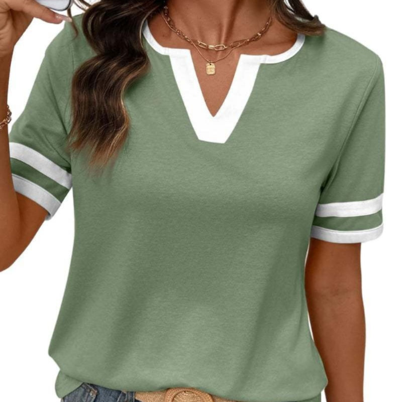 Casual V-neck short-sleeve T-shirt