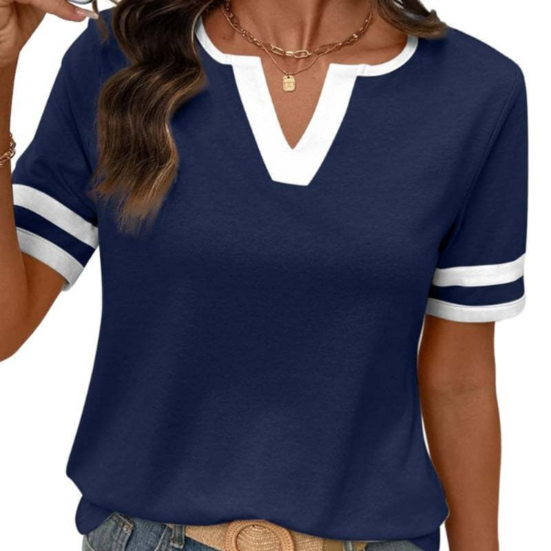 Casual V-neck short-sleeve T-shirt